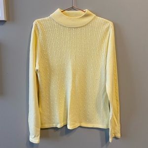 Yellow knit turtleneck sweater